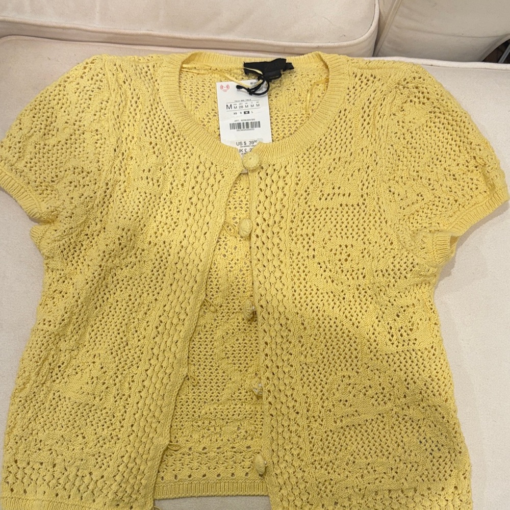 Zara Yellow Women's Cardigan